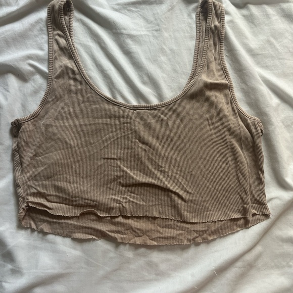 Garage Beige Ribbed Top - Picture 2 of 4